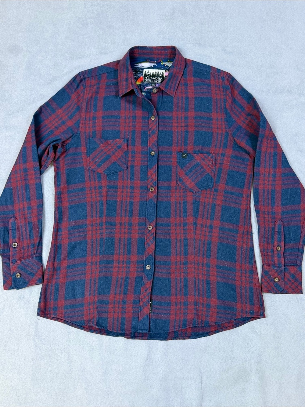 Pladra Women’s Plaid Flannel Shirt XL Made in USA